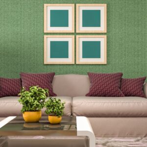 salotto con wallcover verde