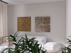 Parete con quadri etnico chic 