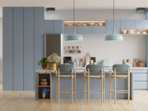 Esempio di cucina con penisola illuminata correttamente 